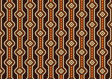 Aborjin esinlenilmiş Dikey Elmas ve Nokta Deseni