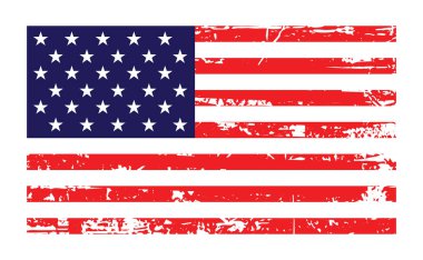 Düz dizayn grunge amerikan bayrağı arka planı.