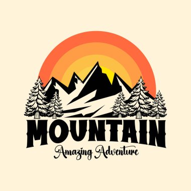 Premium Mountain Outdoor Scenery Logo Best for Outdoor and Mountain Related Industry clipart