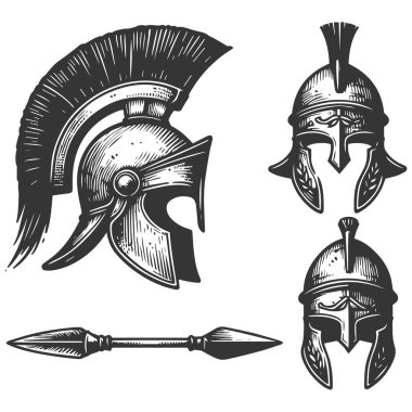Kadim miğfer, savaşçı, kalkan, kılıç ve kask, eski savaşçı, kılıç, miğfer