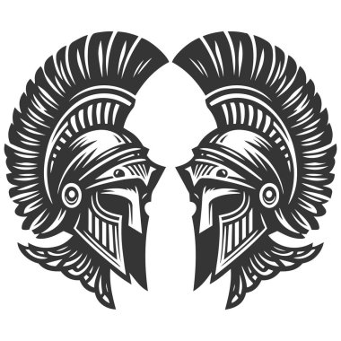 vektör logosu iki savaşçı.