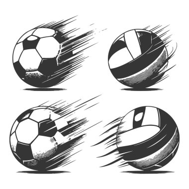 Futbol topu takımı. vektör çizimleri