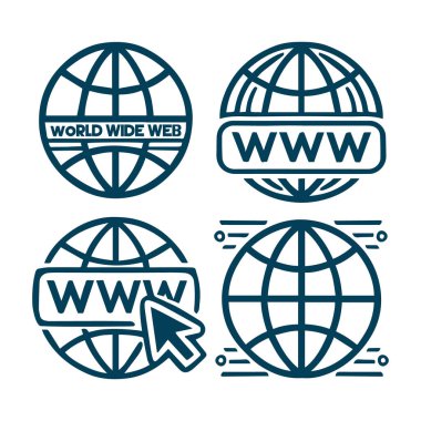 dört internet simgesi seti