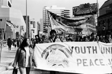 Disarmament Toronto Protest   circa 1981 clipart