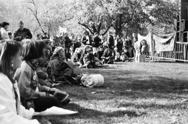 Disarmament Toronto Protest   circa 1981 clipart