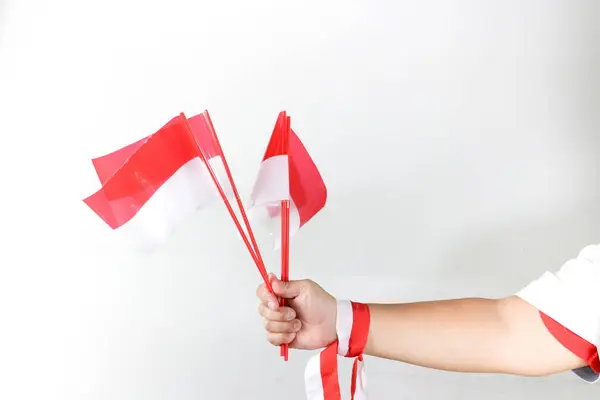 Endonezya bağımsızlık günü konsepti. Endonezya bayraklı Endonezya bayrağı.