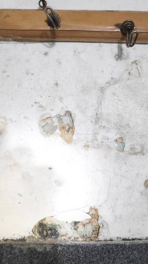 Bir sürü hasarlı ve küflü eski duvar.