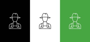 farmer icon vector from profession avatar collection. Thin line farmer outline icon vector illustration. Linear symbol for use on web and mobile apps, logo, print media clipart