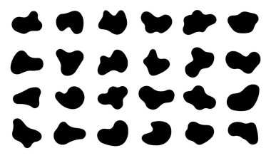 Damla şeklinde organik vektör çizimi. Soyut lekeli şekil. Sıvı Kütle Geometrik Biçimleri.