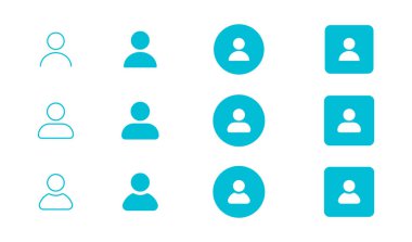 Kullanıcı simgesi vektör seti. Profil ve insan koleksiyonu sembolü