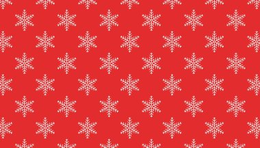 Beyaz kar taneleri vektör illüstrasyonlu Noel kartı. Kusursuz Noel şablonu