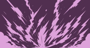 Yıldırımlar yere çarpıyor, yıldırımlar çakıyor ya da saldırıyor. Vektör izole edilmiş, ışıldayan sihirli güçlü efekt pompalı. Gök gürültüsü ve şimşek, alevler ve boşalma