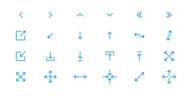 Doğrusal Ok simgeleri ayarlandı. Yük, paylaşım, eşzamanlama, karıştırma, takas ve daha fazlası gibi izole semboller.