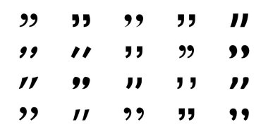 Tırnak işaretleri. Siyah tırnak simgeleri vektörü belirler.