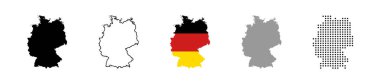 Almanya haritası simgesi. Almanya harita koleksiyonu. Vektör illüstrasyonu