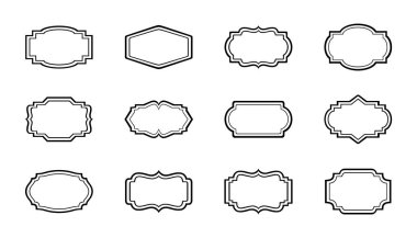 Vintage Frame, sınır seti. Eski çerçeveler. Antika elementler. Vektör illüstrasyonu