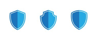 Güvenlik kalkanı simgeleri, güvenlik kalkanı sembolleri. Vektör illüstrasyonu.