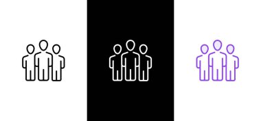 Takım çalışması, bir grup insan ikonu, insanların ilişki ikonu. Kardeşlik Düz İşaret