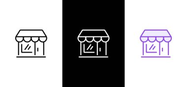 Satır simgesini düz bir şekilde sakla. Küçük işletme atölyesi ön vektör illüstrasyonu.