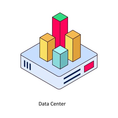Dijital ya da yazdırma projeleriniz için Veri Merkezi Vektörü Isometric Doldurulmuş Taslak simgesi. hisse illüstrasyonu