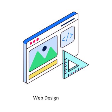 Dijital ya da yazdırma projeleriniz için Web Tasarım Vektörü Isometric Doldurulmuş Dış Hatlar simgesi. hisse illüstrasyonu