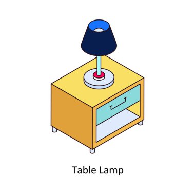 Tablo Lambası izometrik renkli çizim. EPS Dosya illüstrasyonu