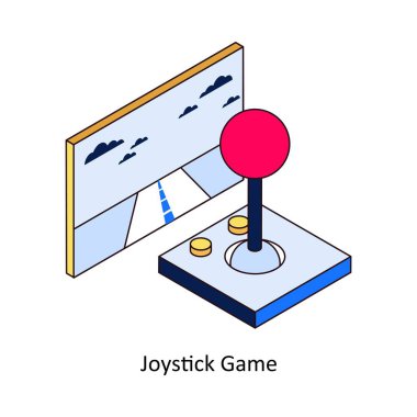 Joystick Oyunu izometrik renkli illüstrasyon. EPS Dosya illüstrasyonu