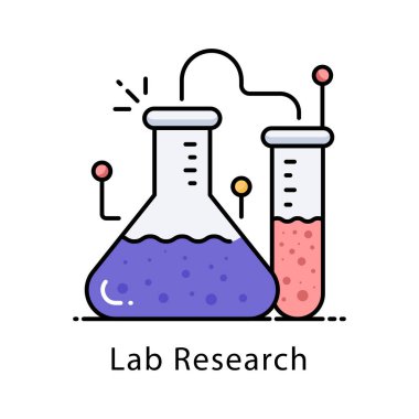 Laboratuvar Araştırma vektörü ana hatları simge biçimi illüstrasyonunu doldurdu. Beyaz arkaplan EPS 10 Dosyasında Sembol