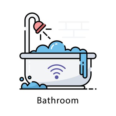 Bathroom vector filled outline icon style illustration. Symbol on White background EPS 10 File clipart