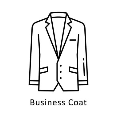 Business Coat vektör ana hatları simge biçimi. Eps 10 Dosyası. 