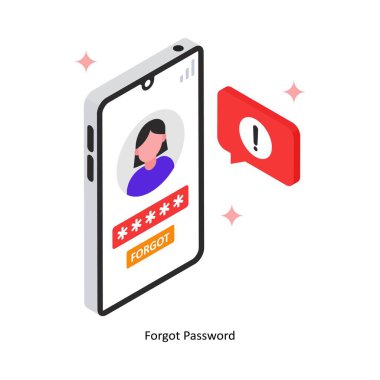 Simge Doldurulmuş Parola Vektörü Stili Unutuldu. Eps 10 dosyası