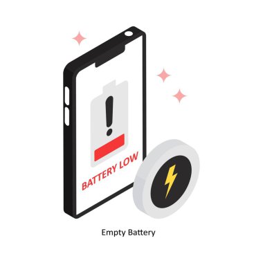 Boş Pil Vektörü Simge Doldurulmuş Biçimi. Eps 10 dosyası