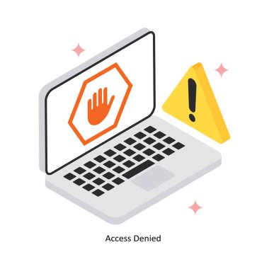 Erişim Reddedilmiş Vektör Doldurulmuş Simge Biçimi. Eps 10 dosyası