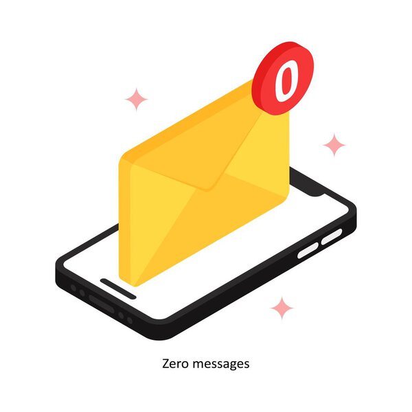 Ноль сообщений Vector Filled Icon Style. Eps 10