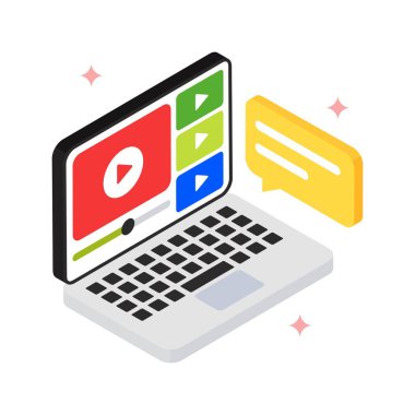 Video Tutoralları Vektörü Simge Doldurulmuş Biçimi. Eps 10 Dosyası 