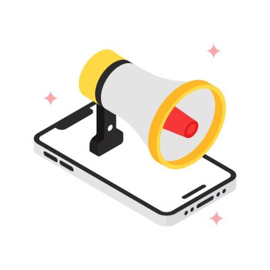 Mobil Pazarlama Vektörü Simge Doldurulmuş Biçimi. Eps 10 Dosyası 