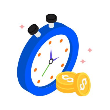 On Time Payment Vektörü Simge Stili Dolduruldu. Eps 10 Dosyası 