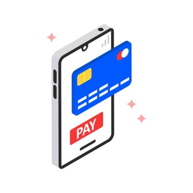 Dijital Ödeme Vektörü Simge Doldurulmuş Biçimi. Eps 10 Dosyası 