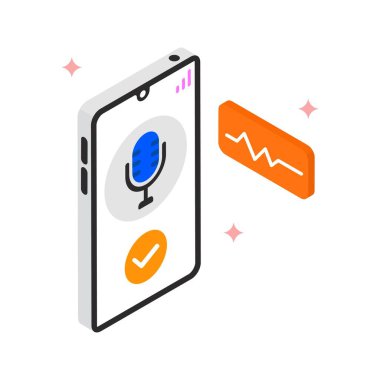 Ses Tanıma Vektörü Simge Dolduruldu Biçimi. Eps 10 Dosyası. 