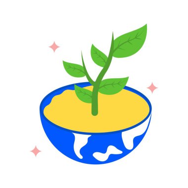 Küresel Ekoloji Isometric Doldurulmuş biçim simgesi. Eps 10 Dosyası