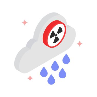 Asit Yağmuru Isometric Doldurulmuş biçim simgesi. Eps 10 Dosyası