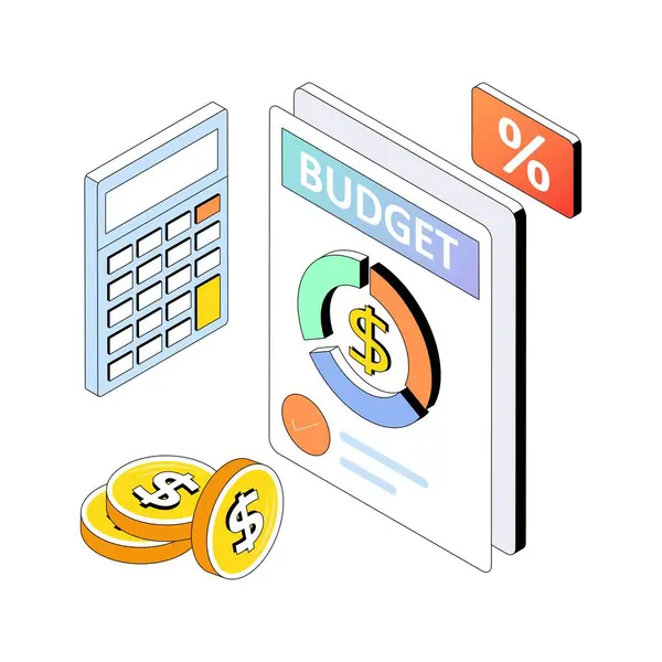 Bütçe vektörü Gradyan izometrik biçim çizimi. Eps 10 Dosyası