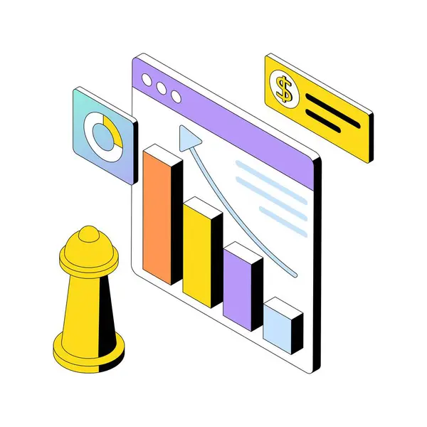 İş Stratejisi vektörü Gradyan izometrik biçim çizimi. Eps 10 Dosyası