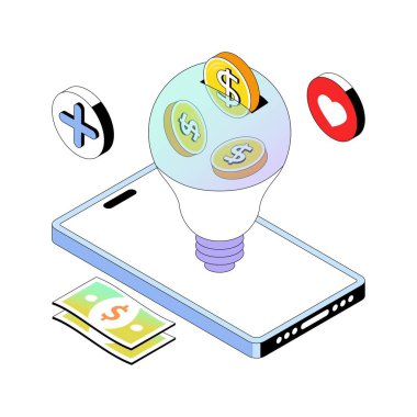 Kalabalık finansman vektörü Gradient izometrik çizim. Eps 10 Dosyası