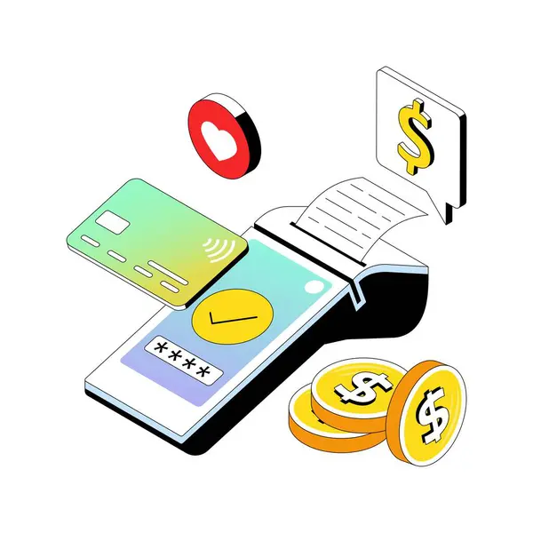 Dijital bağış vektörü Gradyan izometrik çizim. Eps 10 Dosyası