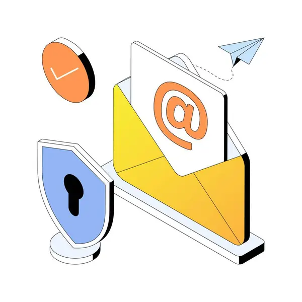 E- posta koruma vektörü Gradyan izometrik biçim çizimi. Eps 10 Dosyası