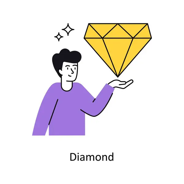 Diamond Concept vektör çizimi. Beyaz Arkaplanda izole edilmiş.