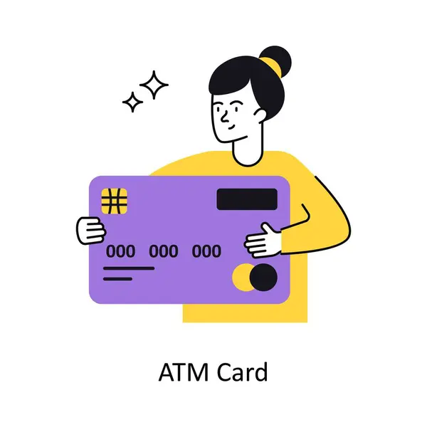 ATM Kart Kavramsal Vektör Çizimi. Beyaz Arkaplanda izole edilmiş.