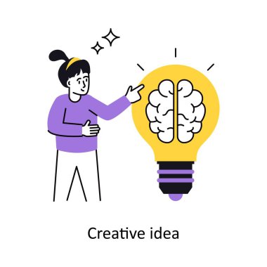 Yaratıcı fikir vektör çizimi. Beyaz Arkaplanda izole edilmiş. 