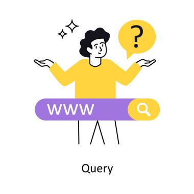 Vektör çizimini sorgula. Beyaz Arkaplanda izole edilmiş. 